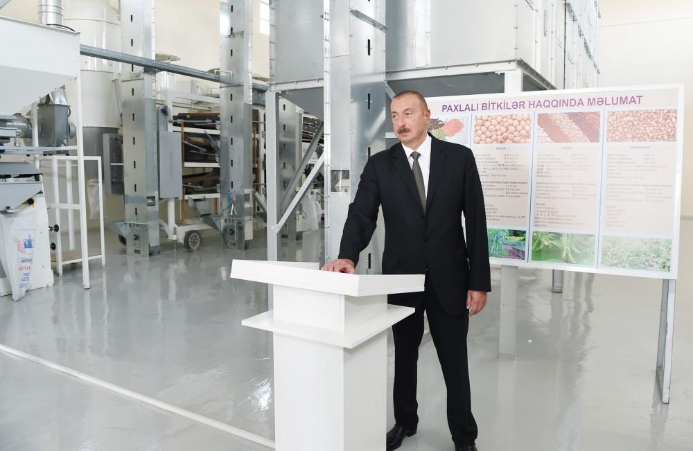 Ilham Aliyev attends opening of cereals & pulses cleaning-packing complex in Jalilabad (PHOTO)