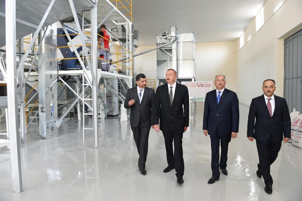 Ilham Aliyev attends opening of cereals & pulses cleaning-packing complex in Jalilabad (PHOTO)