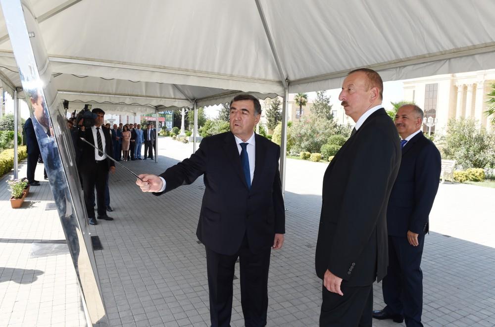 Ilham Aliyev attends launch of water supply, sewage systems in Jalilabad (PHOTO)