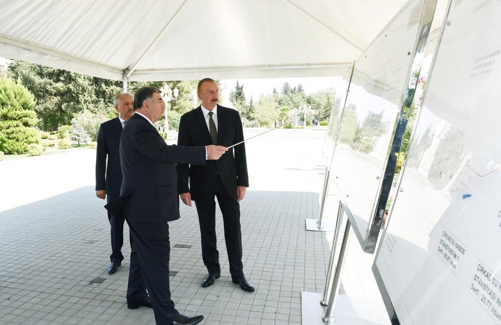 Ilham Aliyev attends launch of water supply, sewage systems in Jalilabad (PHOTO)