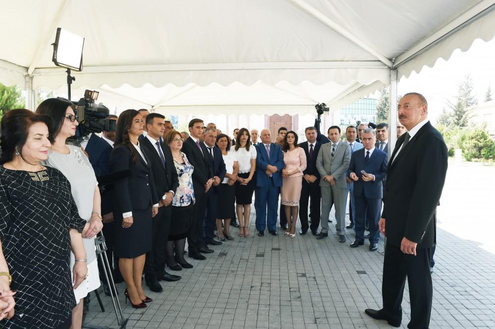 Ilham Aliyev attends launch of water supply, sewage systems in Jalilabad (PHOTO)