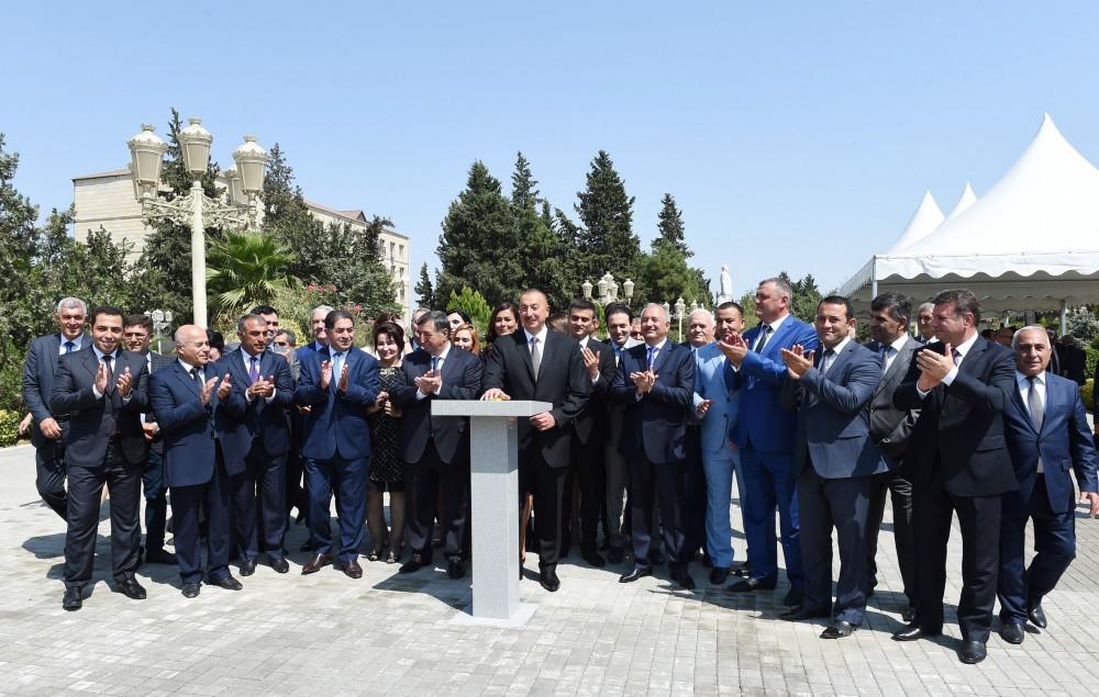 Ilham Aliyev attends launch of water supply, sewage systems in Jalilabad (PHOTO)