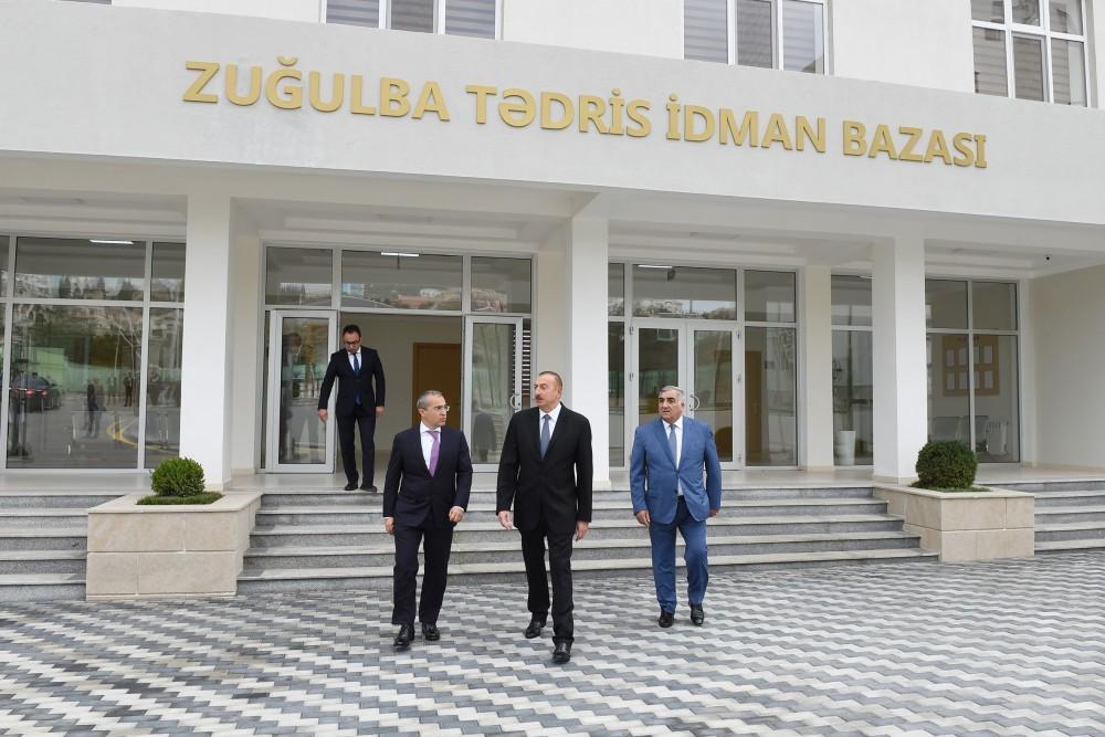Ilham Aliyev attends opening of Zugulba training and sports base (PHOTO)