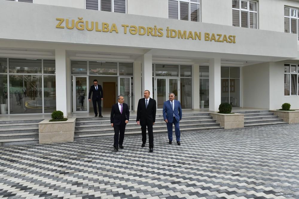 Ilham Aliyev attends opening of Zugulba training and sports base (PHOTO)