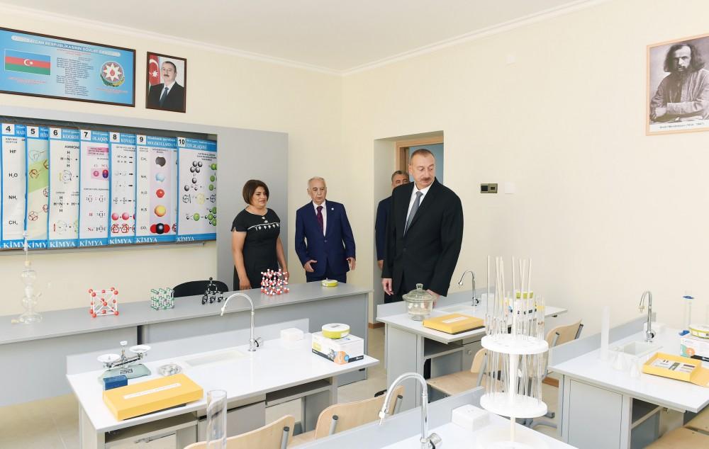 Ilham Aliyev views newly-renovated secondary school in Sabail district (PHOTO)