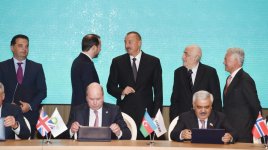 Ilham Aliyev with spouse attend signing ceremony of new ACG contract (PHOTO)