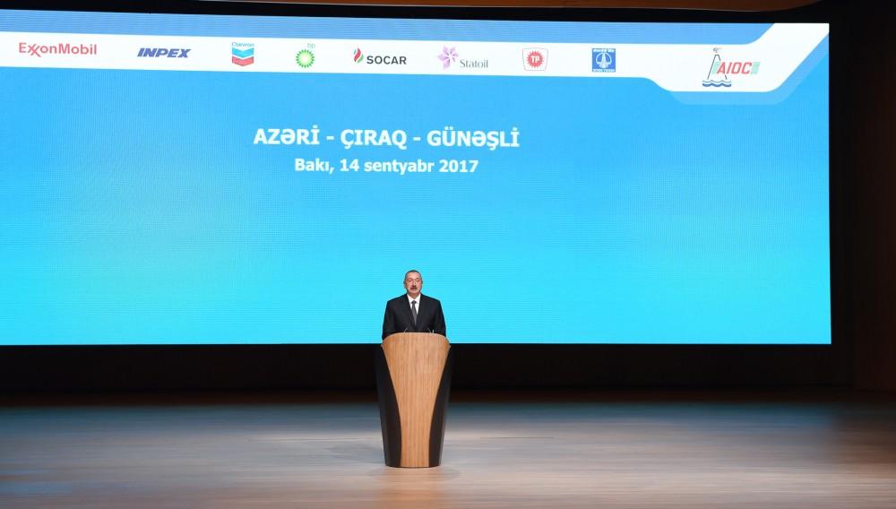 Ilham Aliyev with spouse attend signing ceremony of new ACG contract (PHOTO)