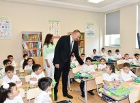 Ilham Aliyev with spouse inaugurate new building of school-lyceum in Baku (PHOTO)