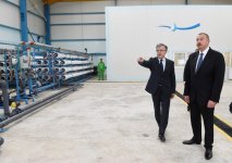 President Ilham Aliyev visits seawater desalination complex in Salyan (PHOTO)