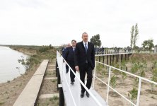 President Aliyev attends ceremony to supply water to cultivated lands of Neftchala district (PHOTO)