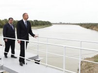 President Aliyev attends ceremony to supply water to cultivated lands of Neftchala district (PHOTO)