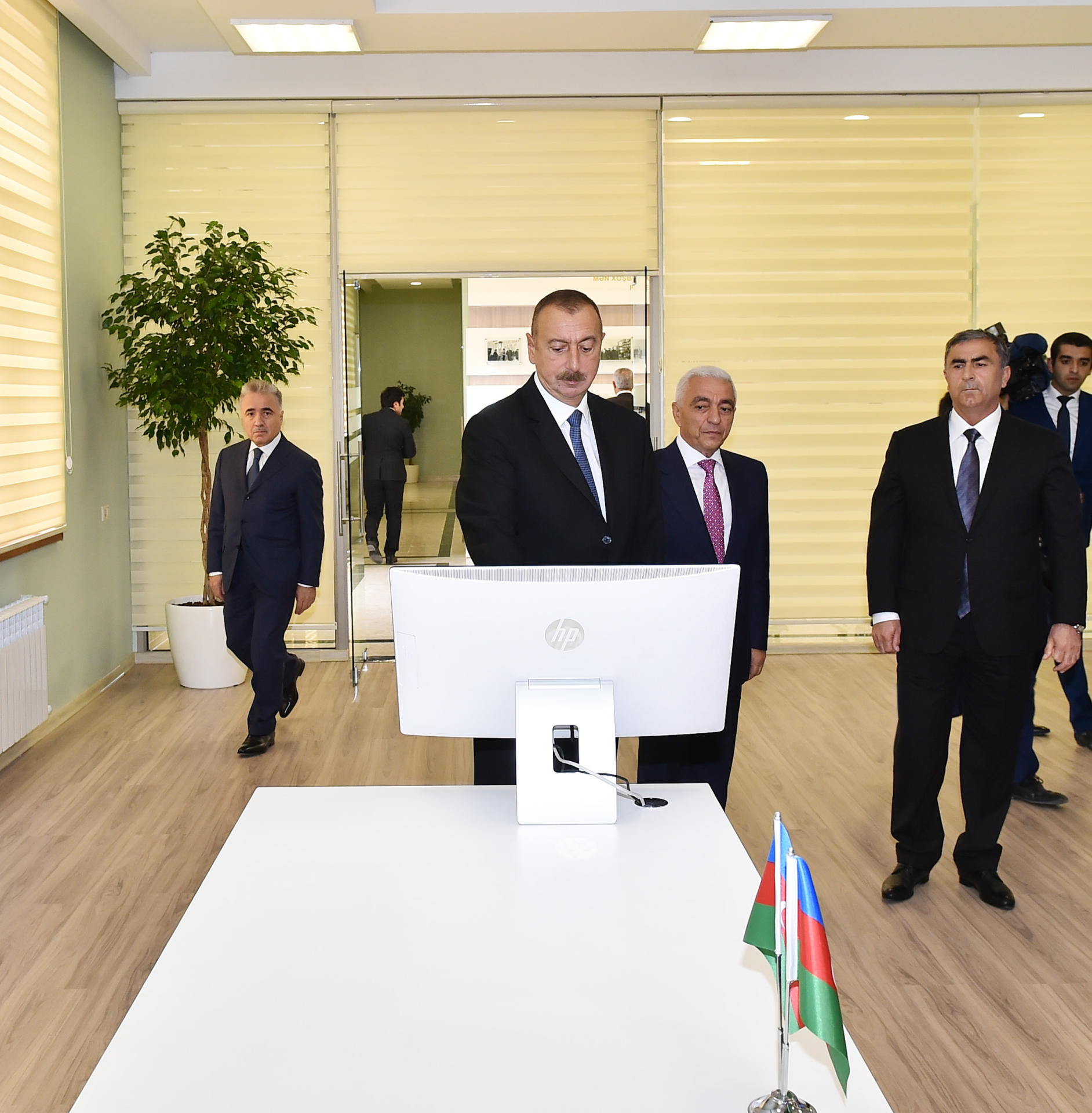 Azerbaijani president attends opening of Garagashli substation in Salyan (PHOTO)