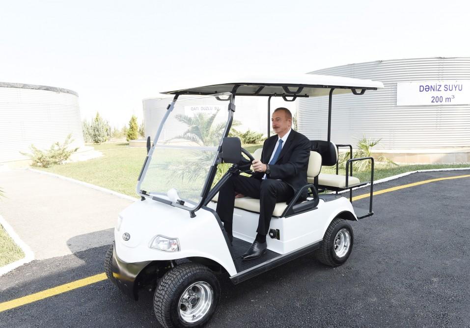 President Ilham Aliyev visits seawater desalination complex in Salyan (PHOTO)