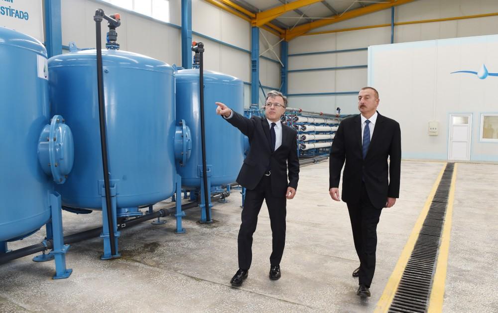 President Ilham Aliyev visits seawater desalination complex in Salyan (PHOTO)