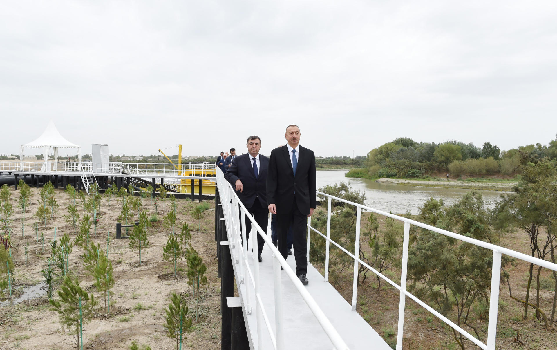 President Aliyev attends ceremony to supply water to cultivated lands of Neftchala district (PHOTO)