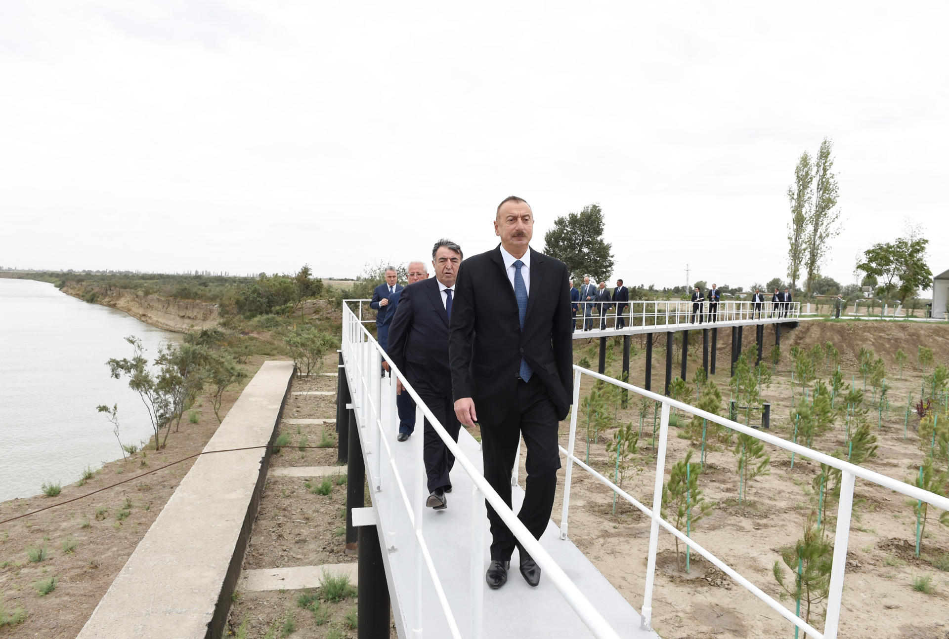 President Aliyev attends ceremony to supply water to cultivated lands of Neftchala district (PHOTO)