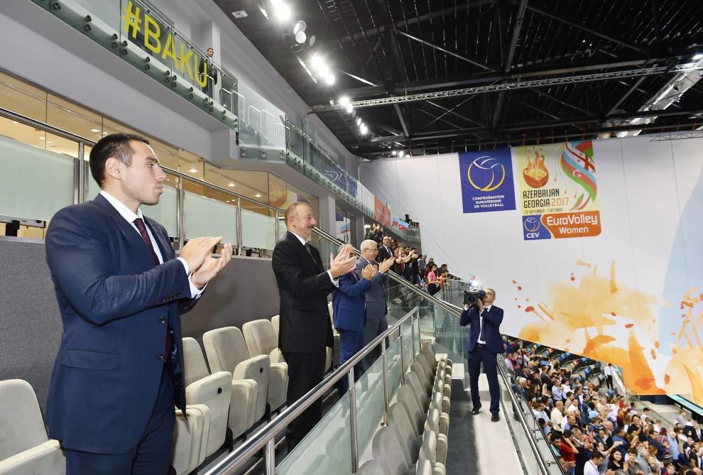 Ilham Aliyev watched Azerbaijan-Germany volleyball match (PHOTO)