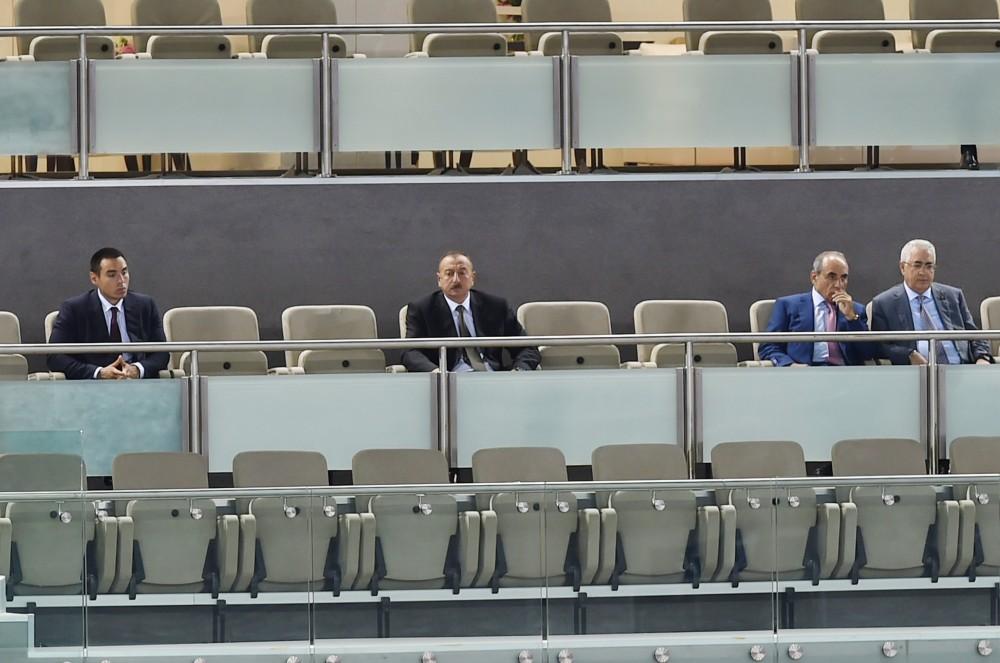 Ilham Aliyev watched Azerbaijan-Germany volleyball match (PHOTO)