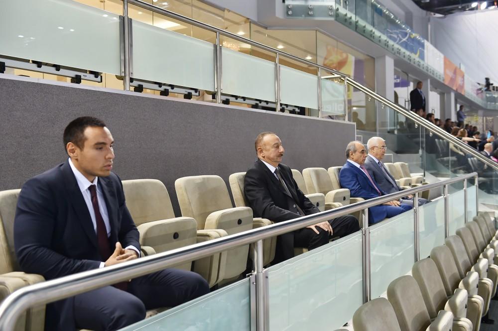 Ilham Aliyev watched Azerbaijan-Germany volleyball match (PHOTO)