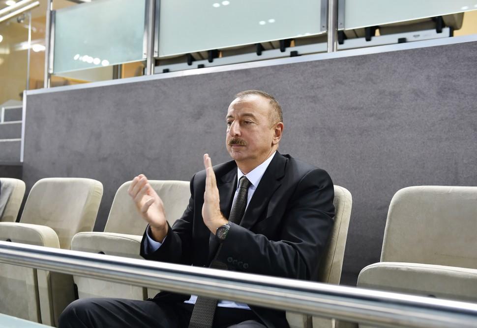 Ilham Aliyev watched Azerbaijan-Germany volleyball match (PHOTO)