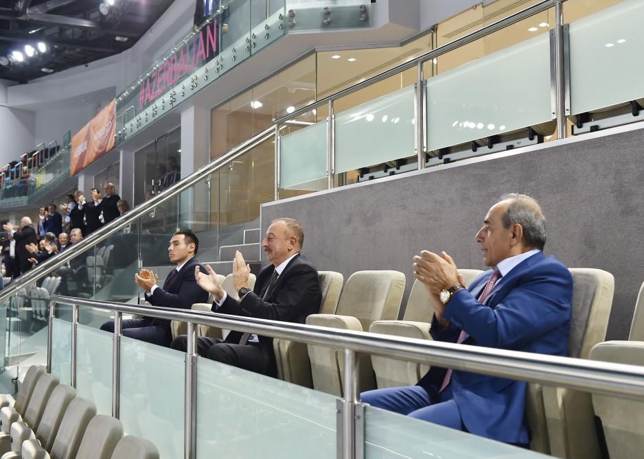 Ilham Aliyev watched Azerbaijan-Germany volleyball match (PHOTO)