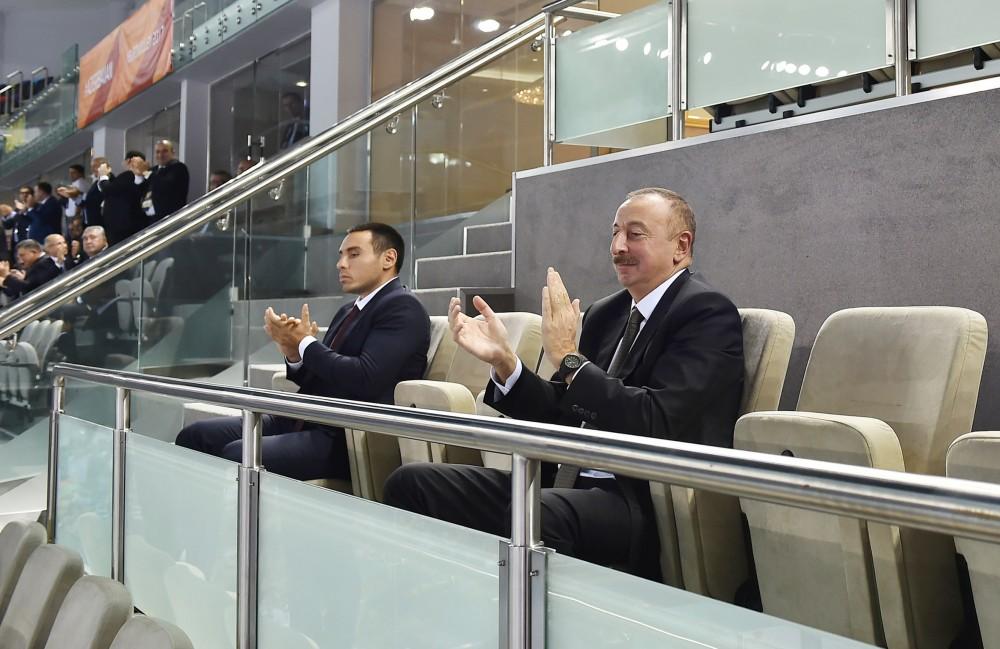 Ilham Aliyev watched Azerbaijan-Germany volleyball match (PHOTO)