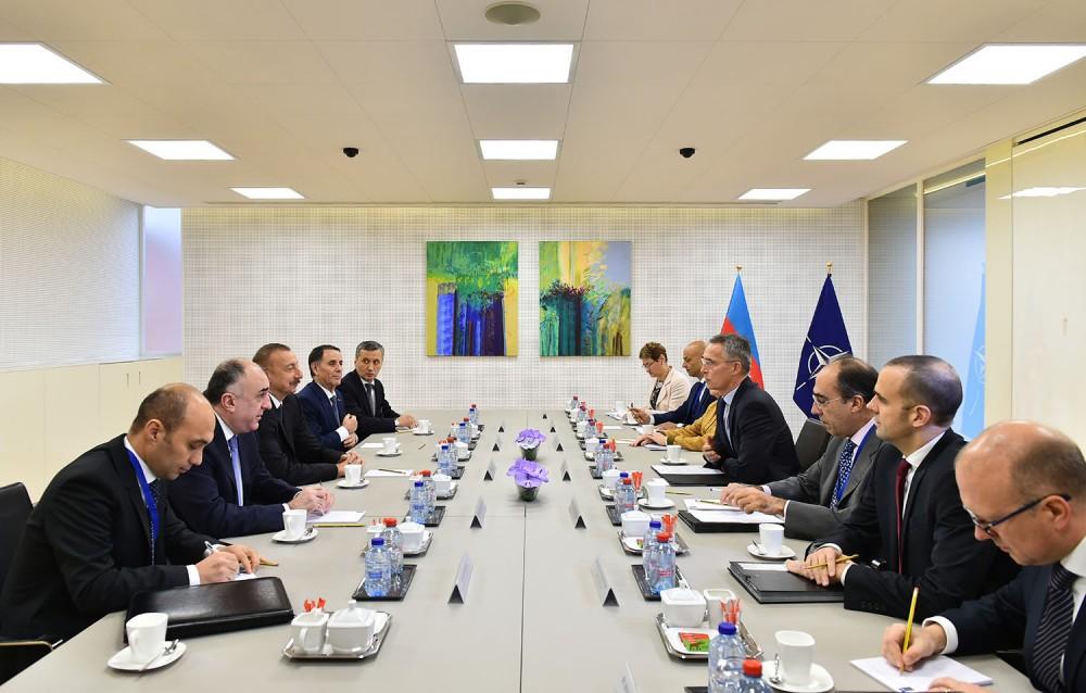 Ilham Aliyev meets NATO Sec-Gen in Brussels (PHOTO)