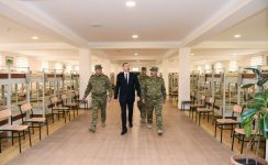 President Aliyev views conditions created at military unit in Aghjabadi (PHOTO)