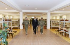 President Aliyev views conditions created at military unit in Aghjabadi (PHOTO)