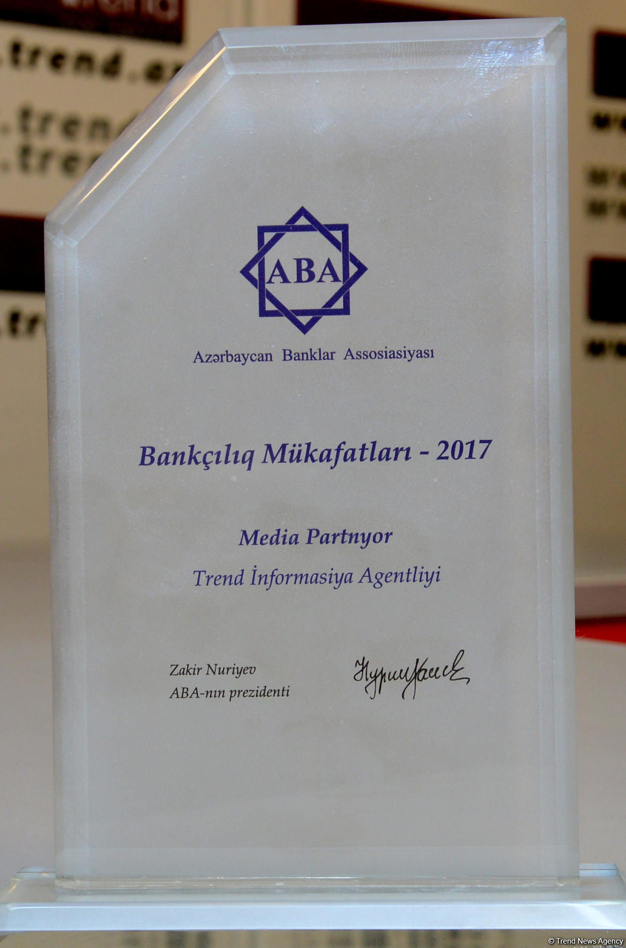 Azerbaijan Banks Association awards Trend news agency (PHOTO)