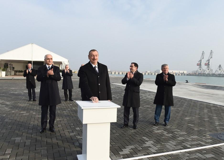 Ilham Aliyev attends opening of RO-RO terminal at Port of Baku (PHOTO)