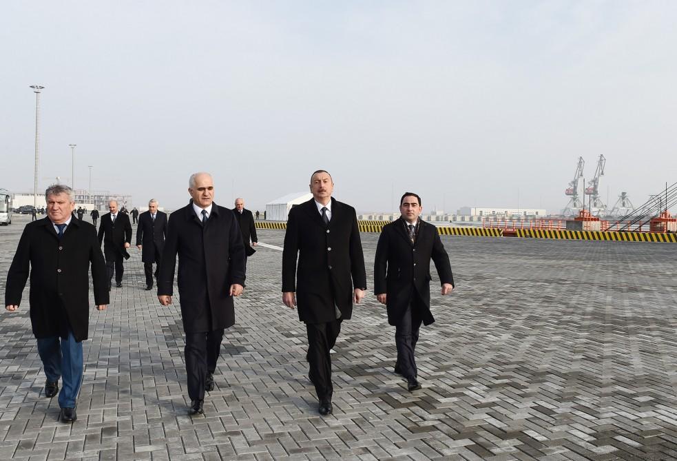 Ilham Aliyev attends opening of RO-RO terminal at Port of Baku (PHOTO)