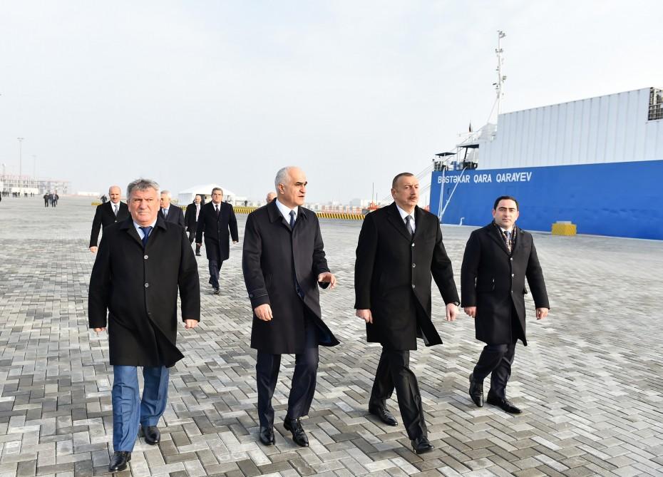 Ilham Aliyev attends opening of RO-RO terminal at Port of Baku (PHOTO)