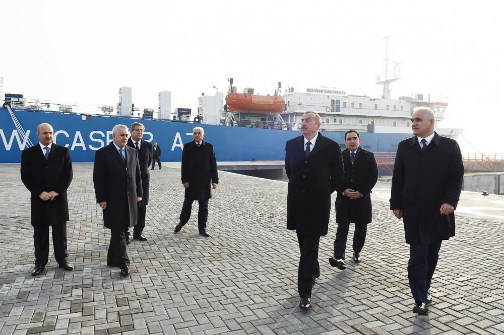 Ilham Aliyev attends opening of RO-RO terminal at Port of Baku (PHOTO)