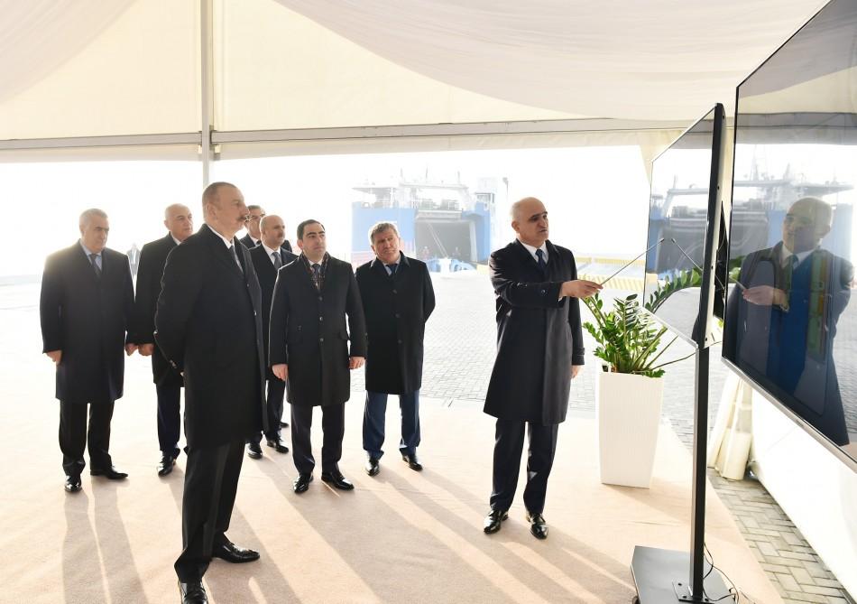 Ilham Aliyev attends opening of RO-RO terminal at Port of Baku (PHOTO)