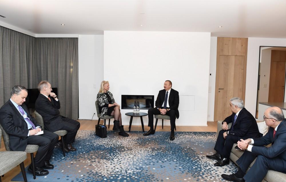President Aliyev meets CEO of IBM company in Davos (PHOTO)