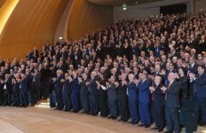 President Ilham Aliyev attends VI Congress of New Azerbaijan Party (PHOTO)