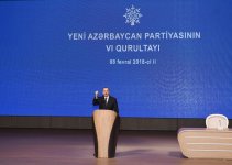 President Ilham Aliyev attends VI Congress of New Azerbaijan Party (PHOTO)