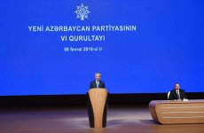 President Ilham Aliyev attends VI Congress of New Azerbaijan Party (PHOTO)