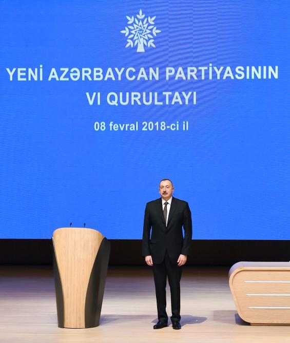 President Ilham Aliyev attends VI Congress of New Azerbaijan Party (PHOTO)