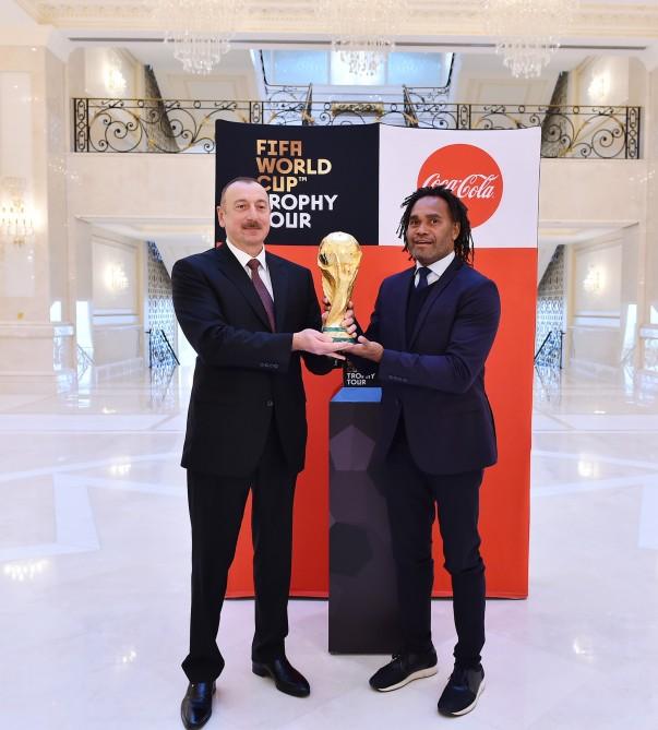 FIFA World Cup Trophy presented to President Aliyev (PHOTO)