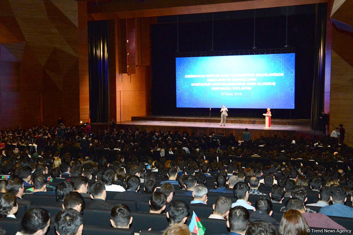 Youth, athletes support Ilham Aliyev's candidacy at upcoming presidential election (PHOTO)