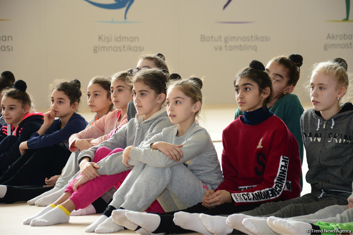 Young Azerbaijani gymnasts meet with Azerbaijani chess Grandmaster (PHOTO)
