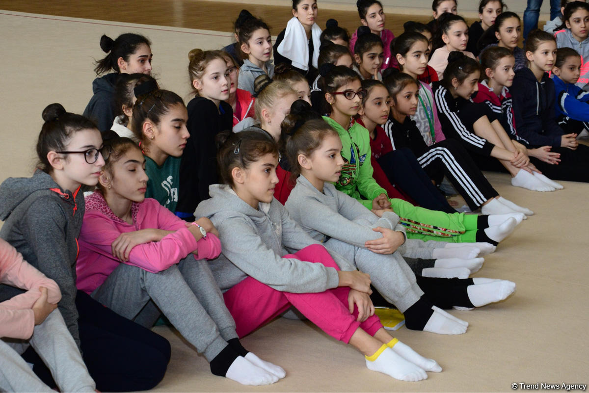 Young Azerbaijani gymnasts meet with Azerbaijani chess Grandmaster (PHOTO)