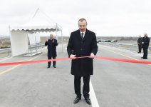 President Aliyev attends opening of Aran-Garahaji section of Mingachevir-Bahramtepe road (PHOTO)