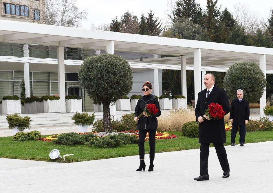President Ilham Aliyev, First Lady Mehriban Aliyeva arrive in Mingachevir (PHOTO)