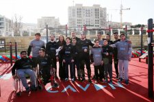 Leyla Aliyeva takes part in opening ceremony of sports ground at Seaside Boulevard (PHOTO)