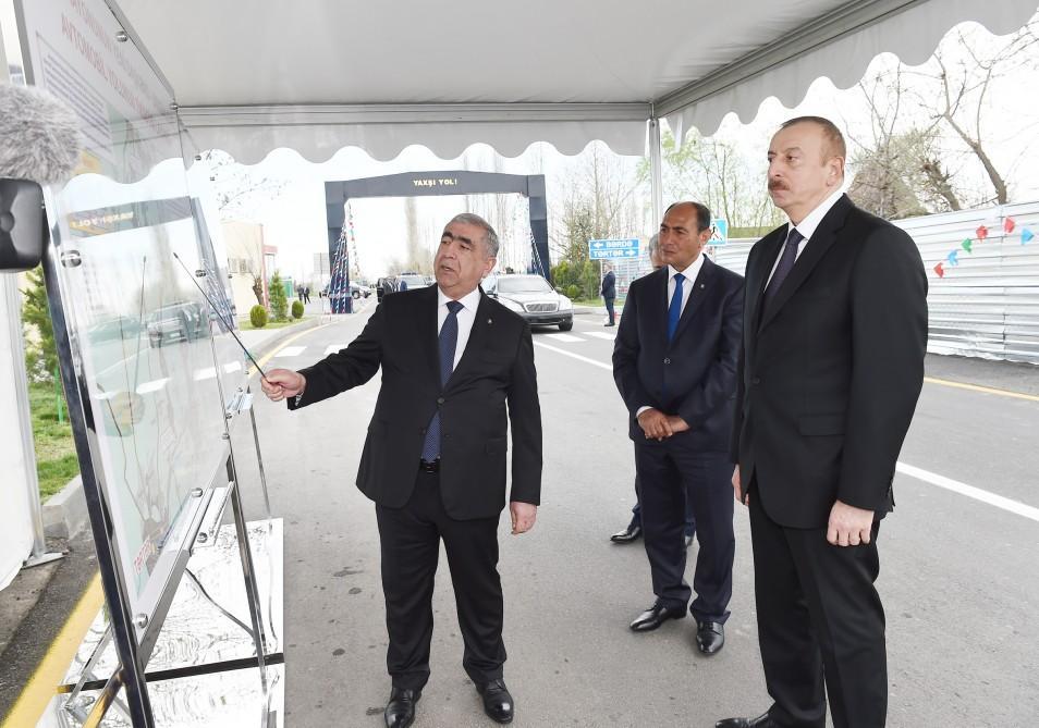 President Ilham Aliyev opens newly-reconstructed Yeni Dashkand-Umudalilar highway in Barda