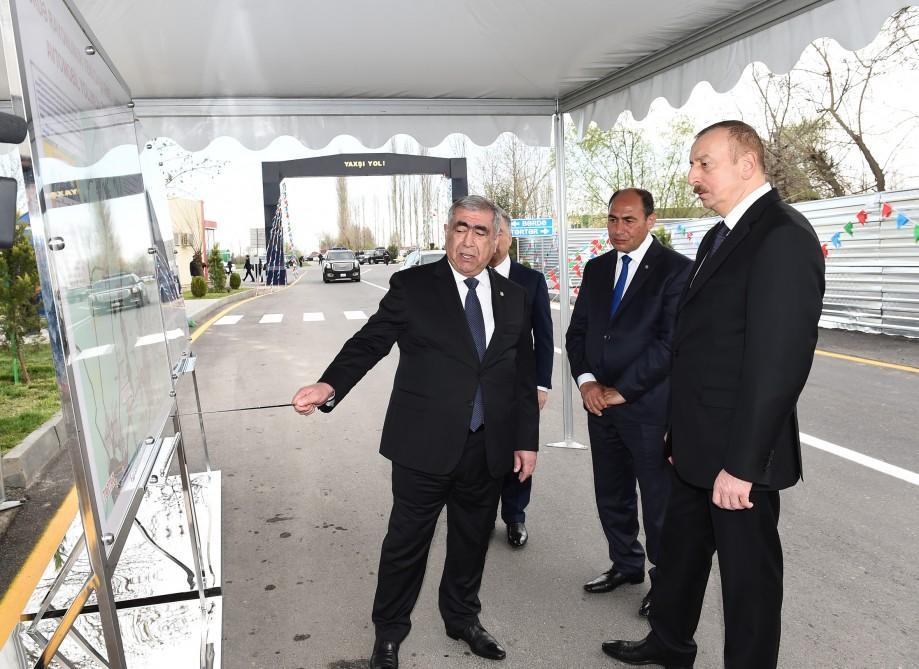 President Ilham Aliyev opens newly-reconstructed Yeni Dashkand-Umudalilar highway in Barda