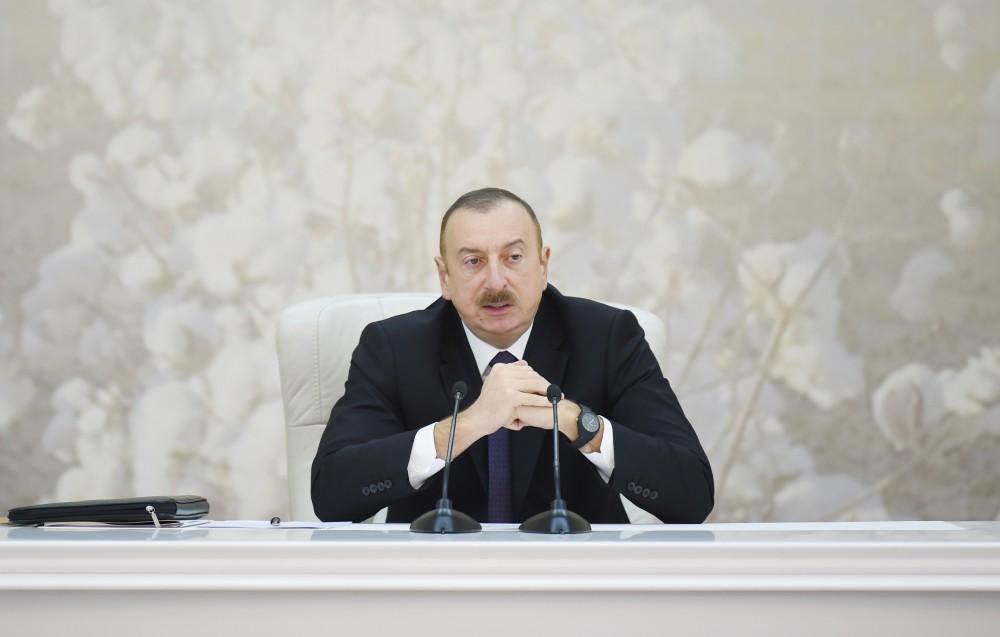 President Aliyev chairs cotton-growing conference in Barda (PHOTO)